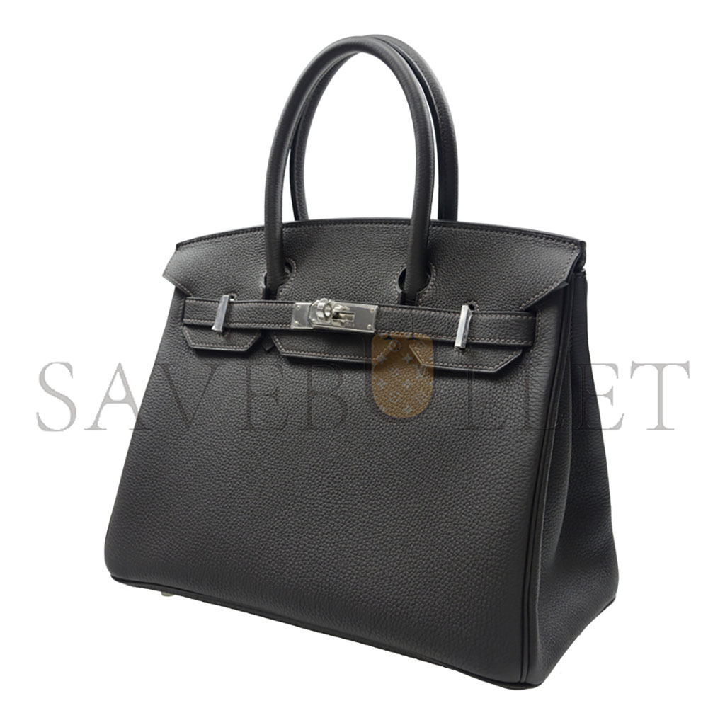 H**mes master birkin 35 epsom leather black bag silver buckle bag bk303stgss (35*28*18cm)